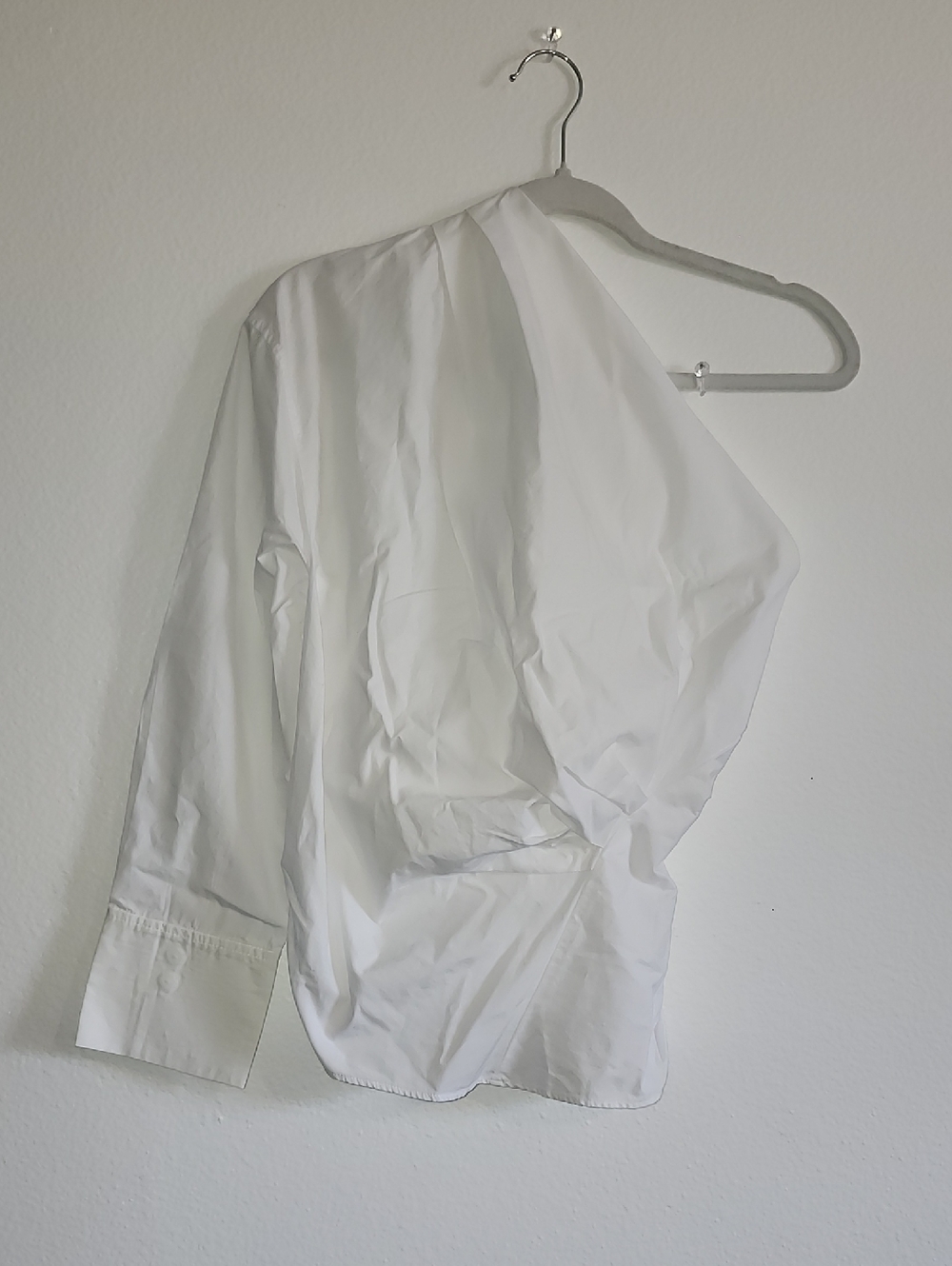 Classic White One Shoulder Dress Shirt - Timeless Cotton Blend